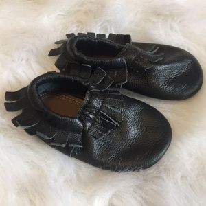 Black Leather Moccs